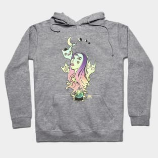 Witch WIth Cats And Moon Phases Hoodie